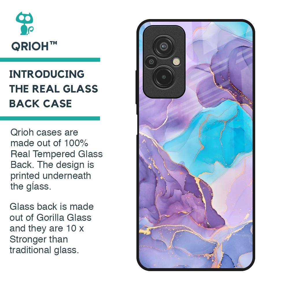 Alcohol ink Marble Glass Case for Redmi 11 Prime
