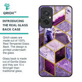 Purple Rhombus Marble Glass Case for Redmi 11 Prime