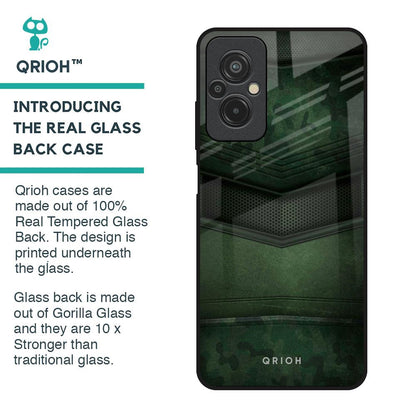 Green Leather Glass Case for Redmi 11 Prime