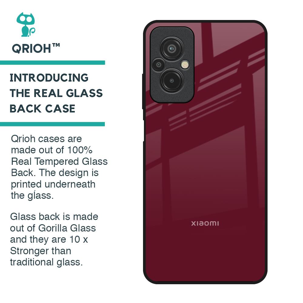 Classic Burgundy Glass Case for Redmi 11 Prime