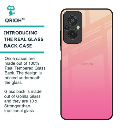 Pastel Pink Gradient Glass Case For Redmi 11 Prime