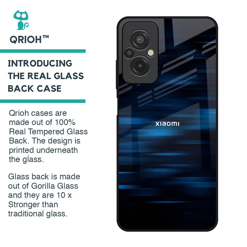 Blue Rough Abstract Glass Case for Redmi 11 Prime