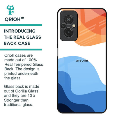 Wavy Color Pattern Glass Case for Redmi 11 Prime
