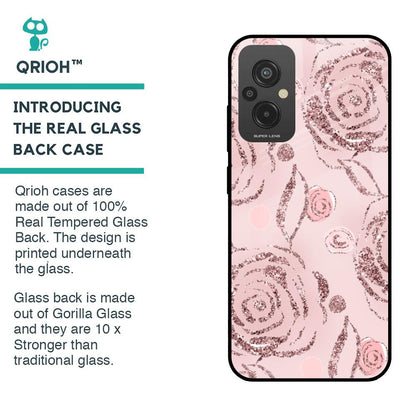 Shimmer Roses Glass case for Redmi 11 Prime