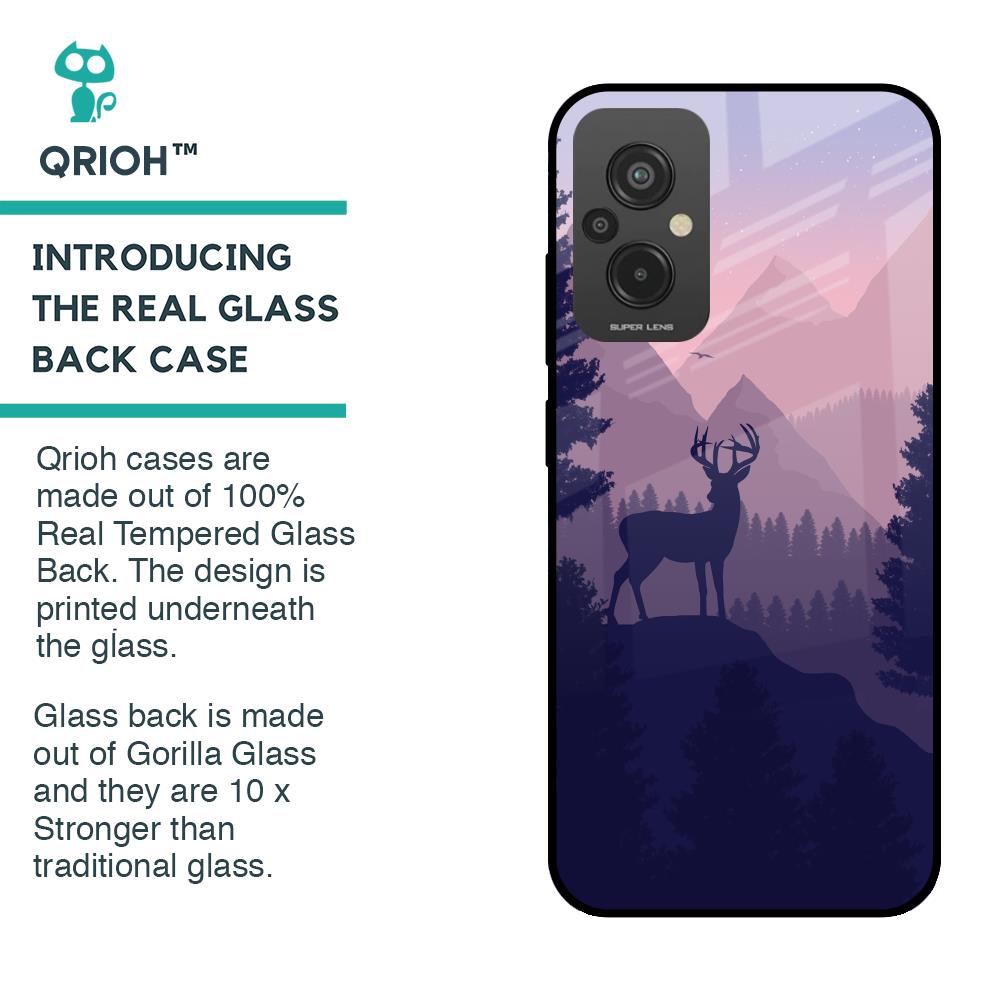 Deer In Night Glass Case For Redmi 11 Prime