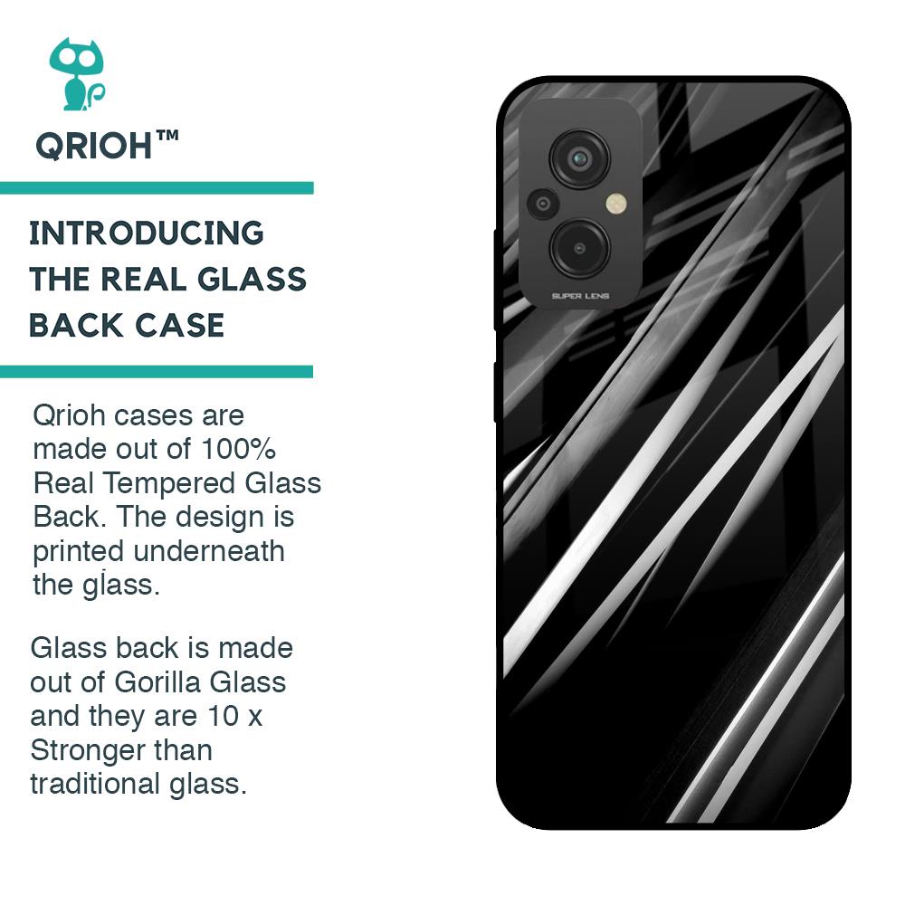 Black & Grey Gradient Glass Case For Redmi 11 Prime
