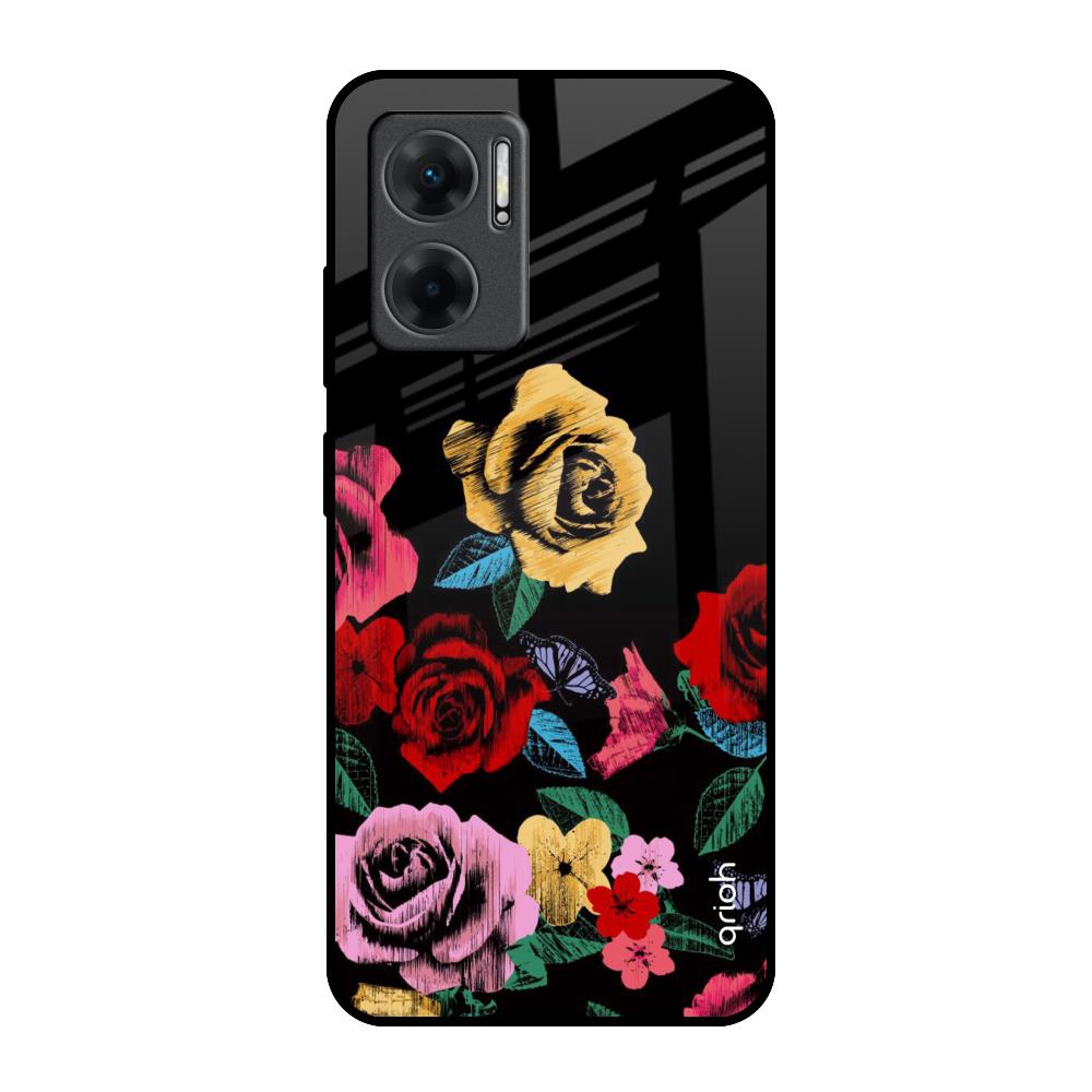 Floral Decorative Redmi 11 Prime 5G Glass Back Cover Online