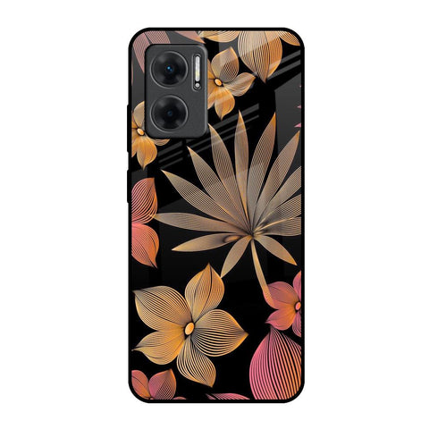 Lines Pattern Flowers Redmi 11 Prime 5G Glass Back Cover Online