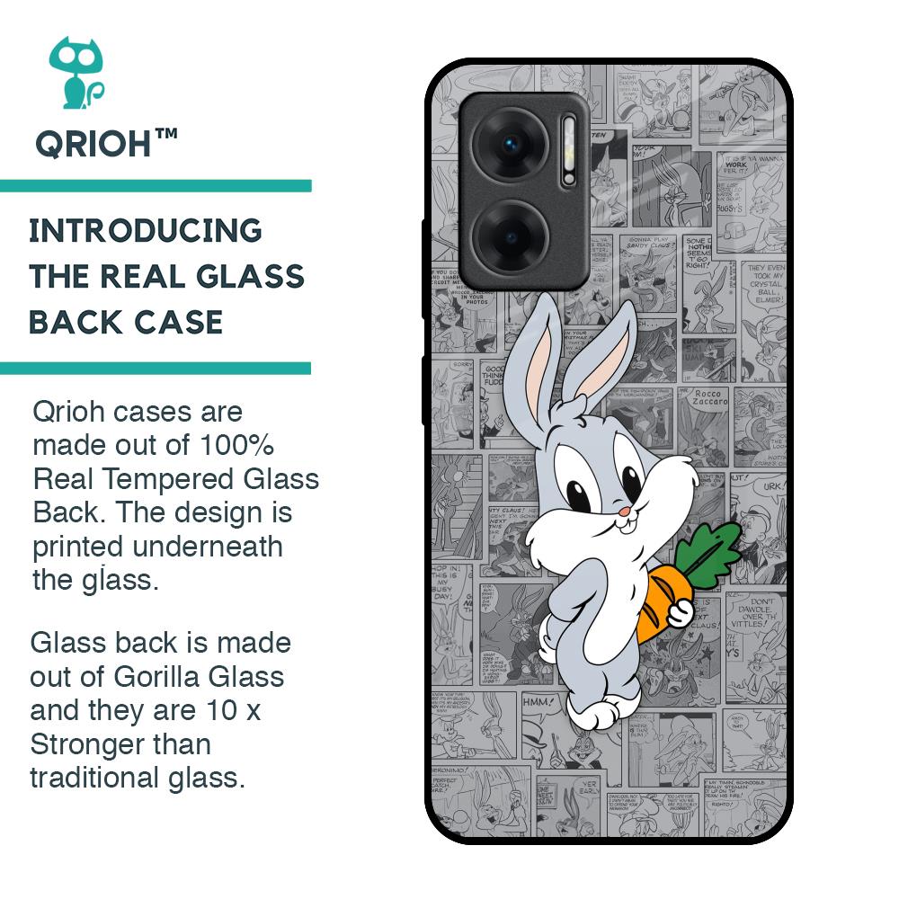 Cute Baby Bunny Glass Case for Redmi 11 Prime 5G