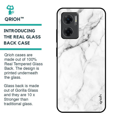 Modern White Marble Glass Case for Redmi 11 Prime 5G