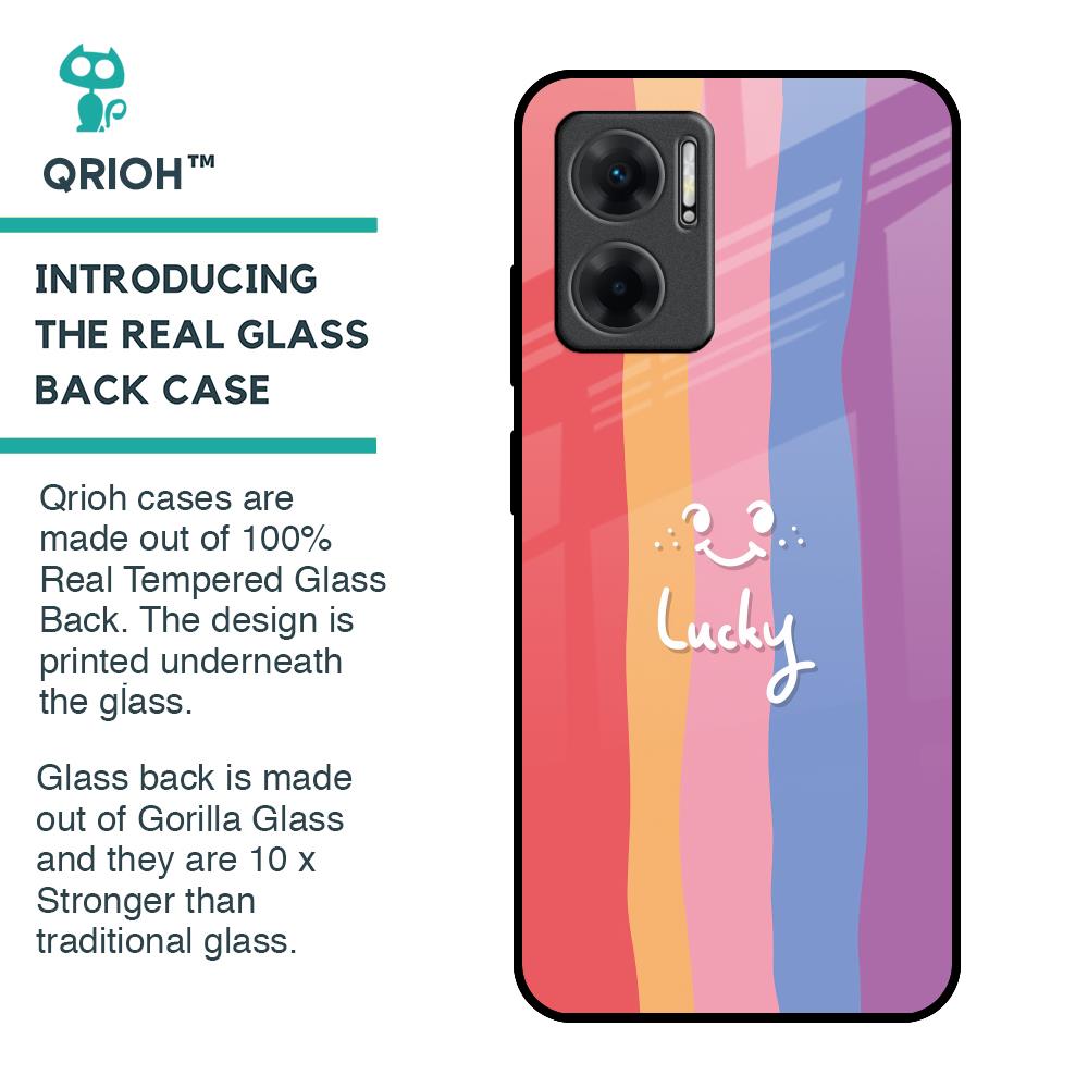 Lucky Abstract Glass Case for Redmi 11 Prime 5G