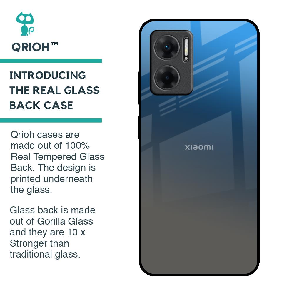 Blue Grey Ombre Glass Case for Redmi 11 Prime 5G