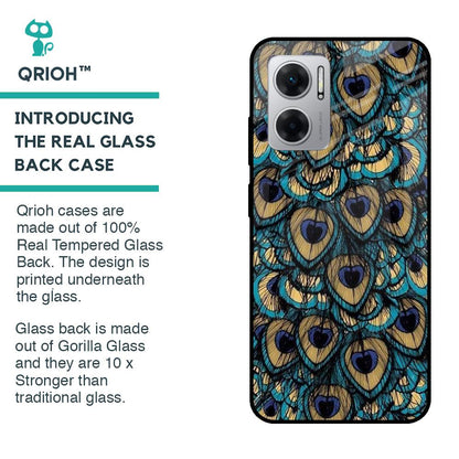 Peacock Feathers Glass case for Redmi 11 Prime 5G
