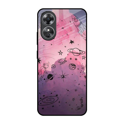 Space Doodles OPPO A17 Glass Back Cover Online