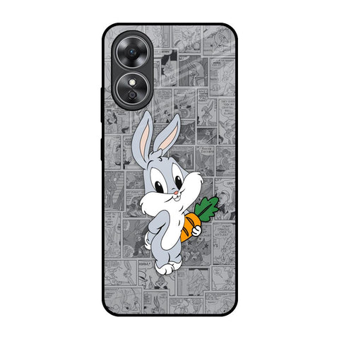 Cute Baby Bunny OPPO A17 Glass Back Cover Online