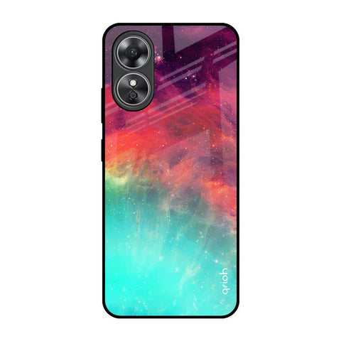 Colorful Aura OPPO A17 Glass Back Cover Online