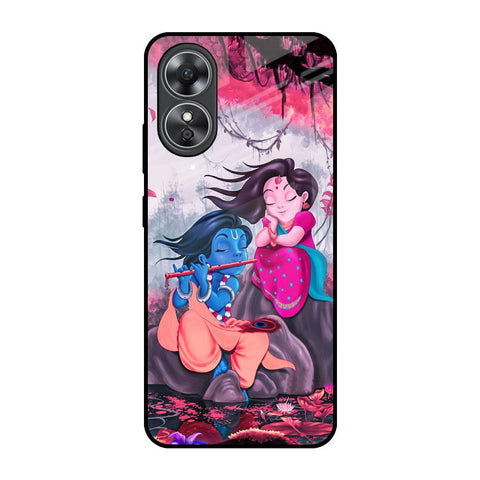Radha Krishna Art OPPO A17 Glass Back Cover Online