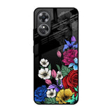 Rose Flower Bunch Art OPPO A17 Glass Back Cover Online