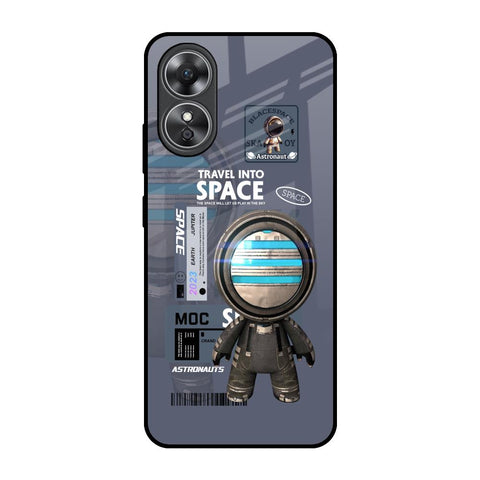 Space Travel OPPO A17 Glass Back Cover Online