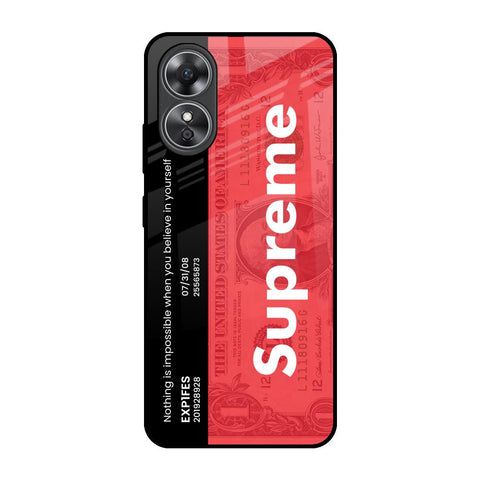 Supreme Ticket OPPO A17 Glass Back Cover Online