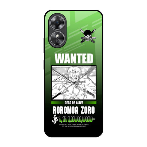 Zoro Wanted OPPO A17 Glass Back Cover Online