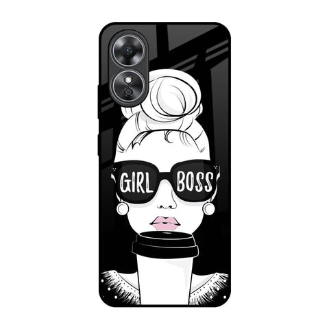 Girl Boss OPPO A17 Glass Back Cover Online