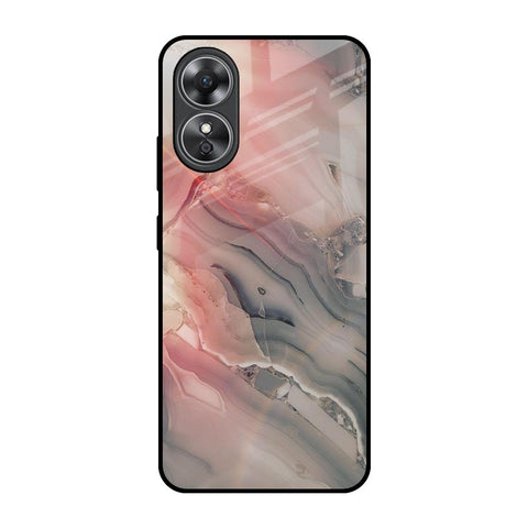 Pink And Grey Marble OPPO A17 Glass Back Cover Online