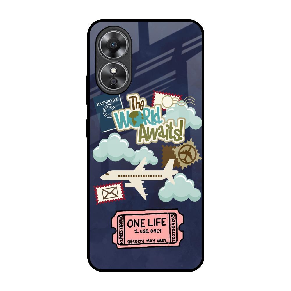 Tour The World OPPO A17 Glass Back Cover Online