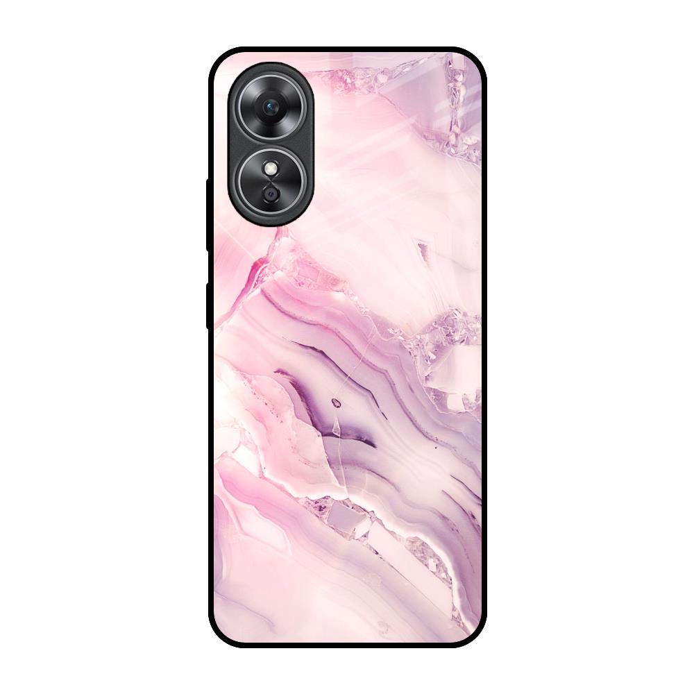 Diamond Pink Gradient OPPO A17 Glass Back Cover Online