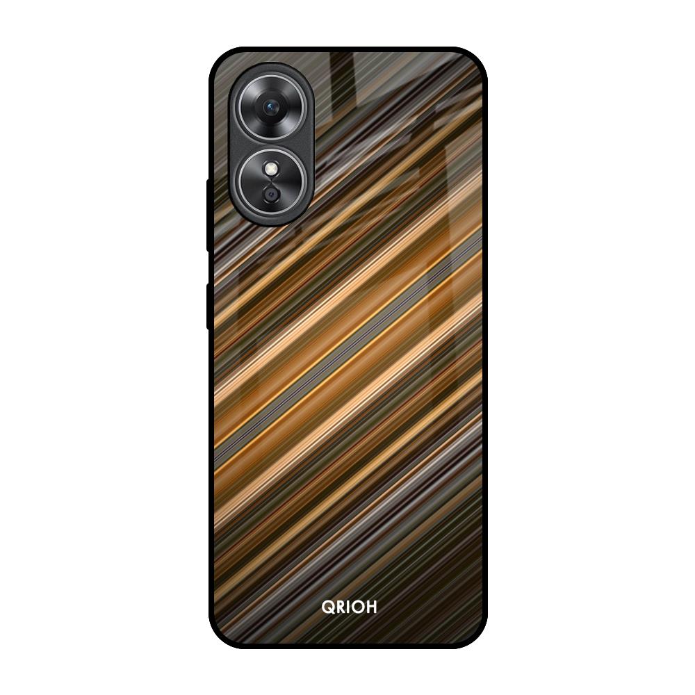 Diagonal Slash Pattern OPPO A17 Glass Back Cover Online