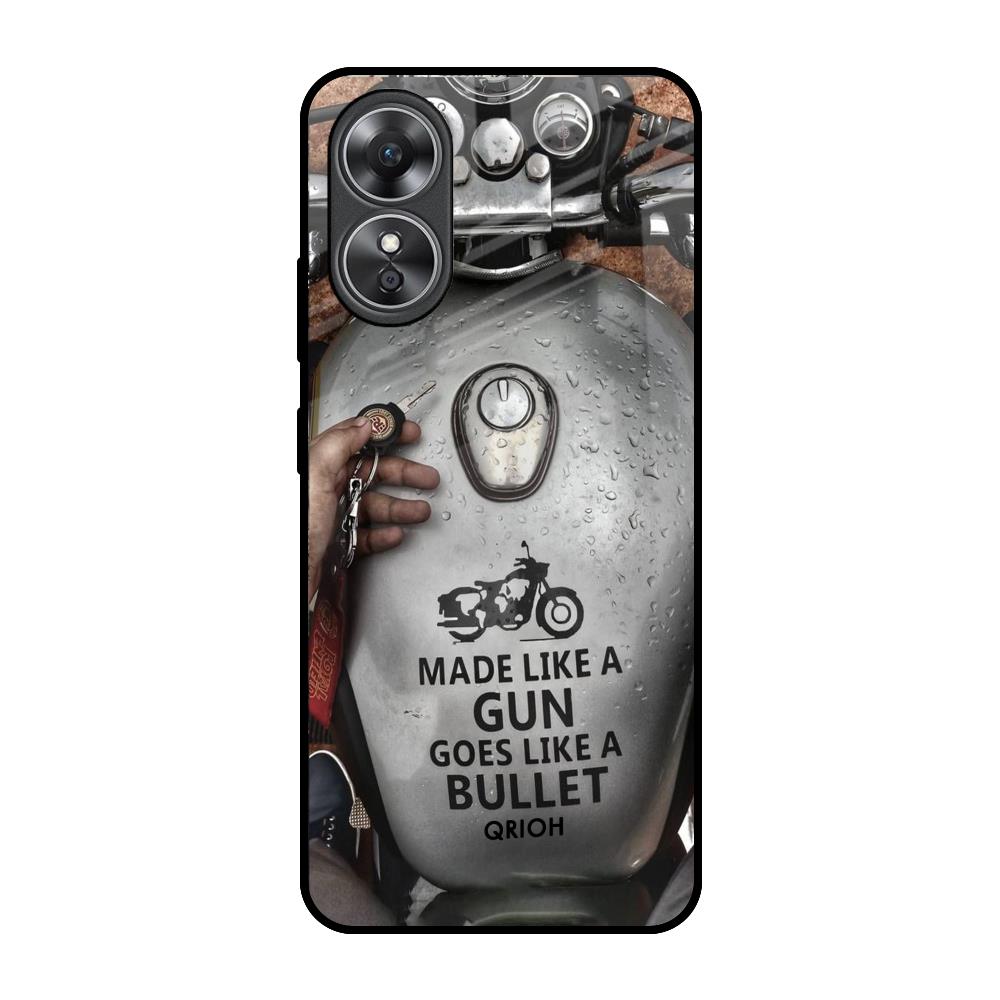 Royal Bike OPPO A17 Glass Back Cover Online