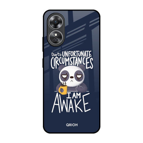 Struggling Panda OPPO A17 Glass Back Cover Online