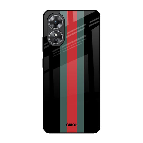 Vertical Stripes OPPO A17 Glass Back Cover Online