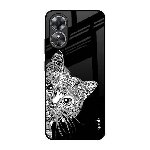 Kitten Mandala OPPO A17 Glass Back Cover Online