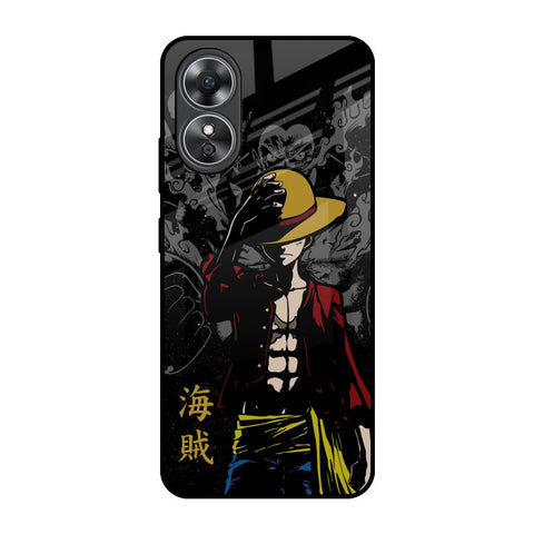 Dark Luffy OPPO A17 Glass Back Cover Online