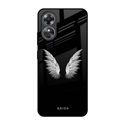 White Angel Wings OPPO A17 Glass Back Cover Online