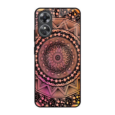 Floral Mandala OPPO A17 Glass Back Cover Online