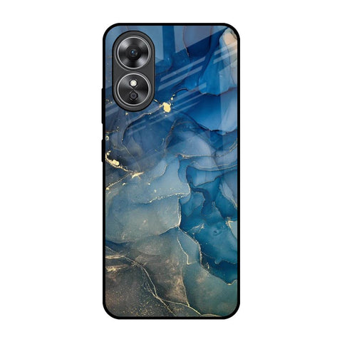 Blue Cool Marble OPPO A17 Glass Back Cover Online