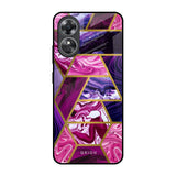 Electroplated Geometric Marble OPPO A17 Glass Back Cover Online