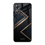 Sleek Golden & Navy OPPO A17 Glass Back Cover Online