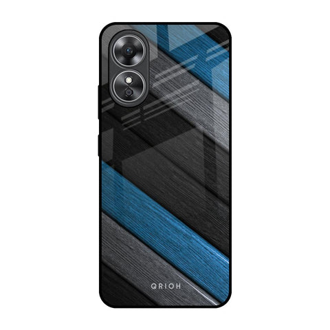 Multicolor Wooden Effect OPPO A17 Glass Back Cover Online