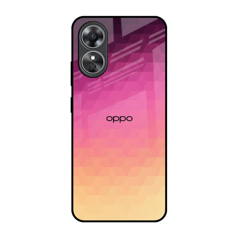Geometric Pink Diamond OPPO A17 Glass Back Cover Online