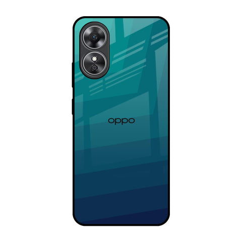 Green Triangle Pattern OPPO A17 Glass Back Cover Online