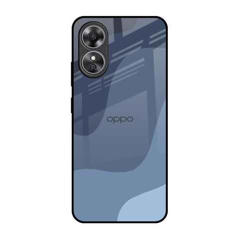 Navy Blue Ombre OPPO A17 Glass Back Cover Online