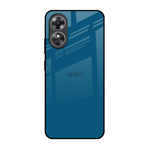 Cobalt Blue OPPO A17 Glass Back Cover Online