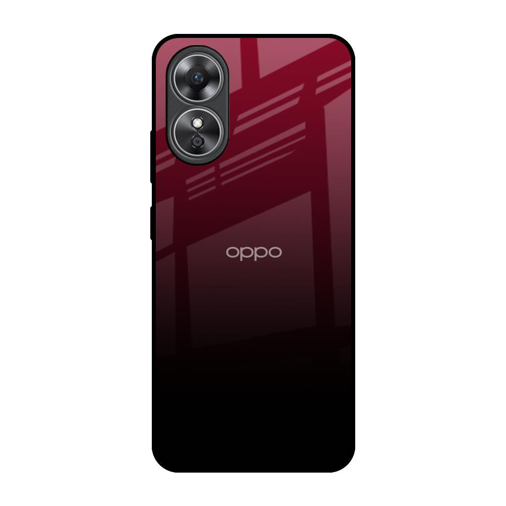 Wine Red OPPO A17 Glass Back Cover Online