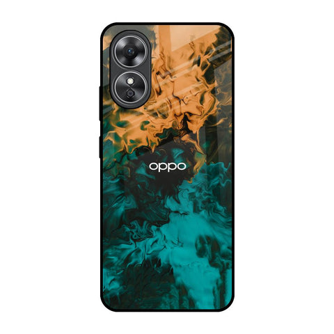 Watercolor Wave OPPO A17 Glass Back Cover Online