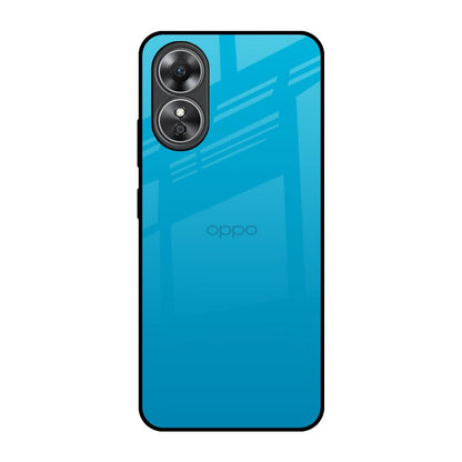 Blue Aqua OPPO A17 Glass Back Cover Online