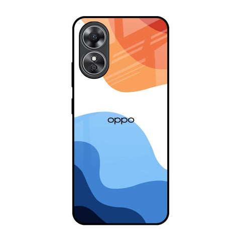 Wavy Color Pattern OPPO A17 Glass Back Cover Online