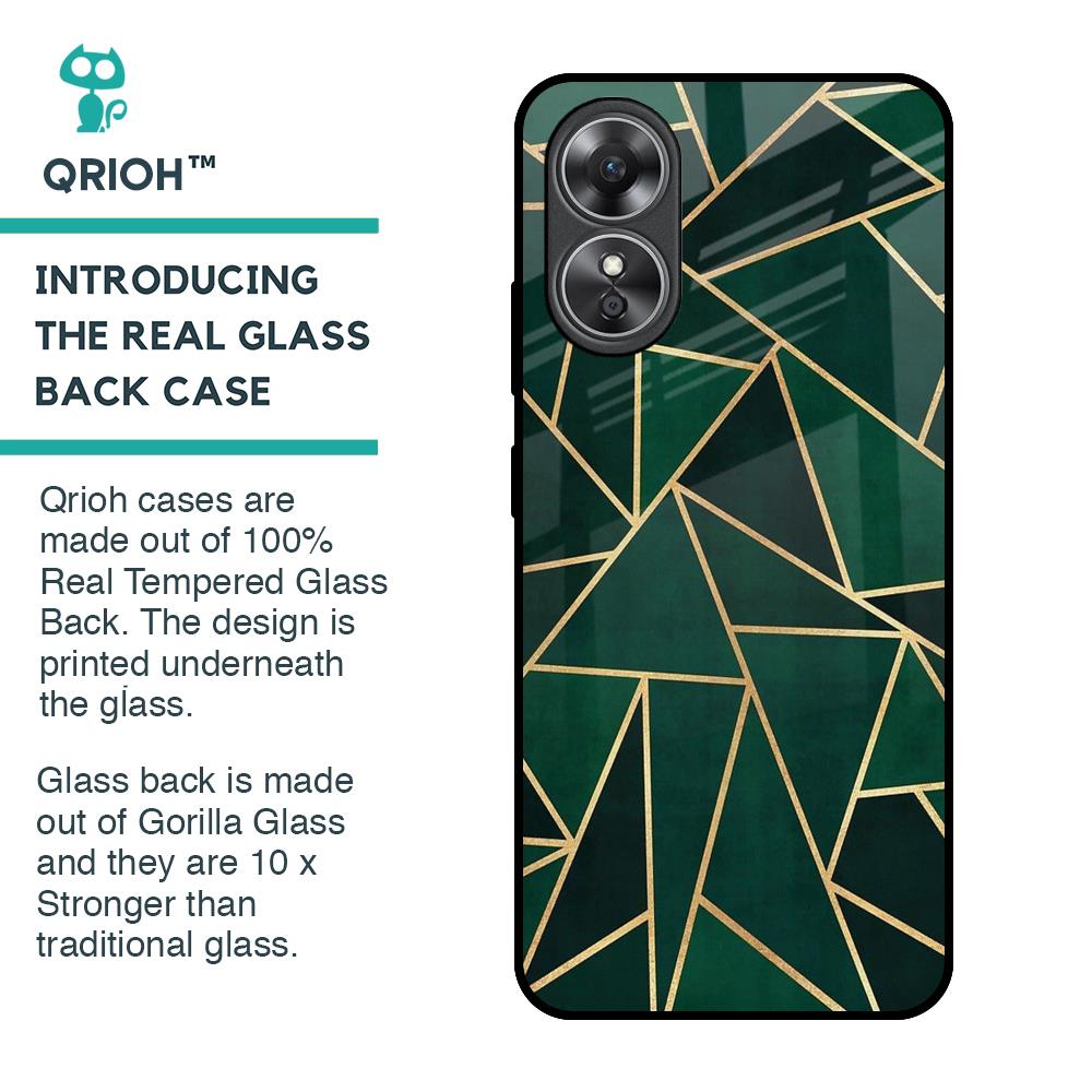 Abstract Green Glass Case For OPPO A17